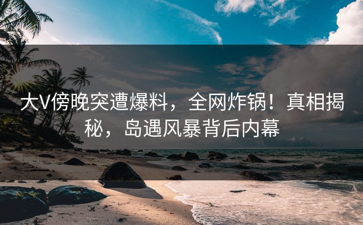 大V傍晚突遭爆料，全网炸锅！真相揭秘，岛遇风暴背后内幕