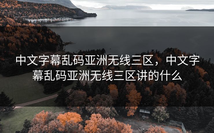 中文字幕乱码亚洲无线三区，中文字幕乱码亚洲无线三区讲的什么